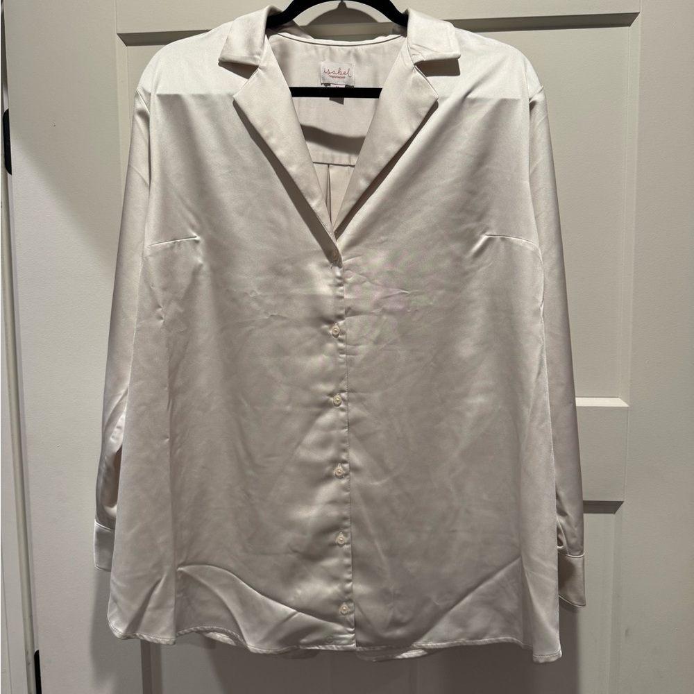 Isabel Maternity by Ingrid & Isabel Ivory/Cream Button Down Shirt